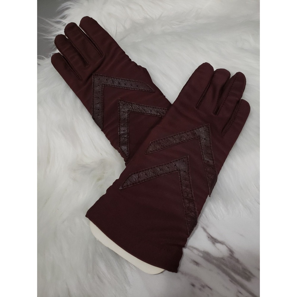 NWOT Vintage ISOTONER Warm Lined Aris Womens Gloves DRIVING Burgundy 80S CAR 90s